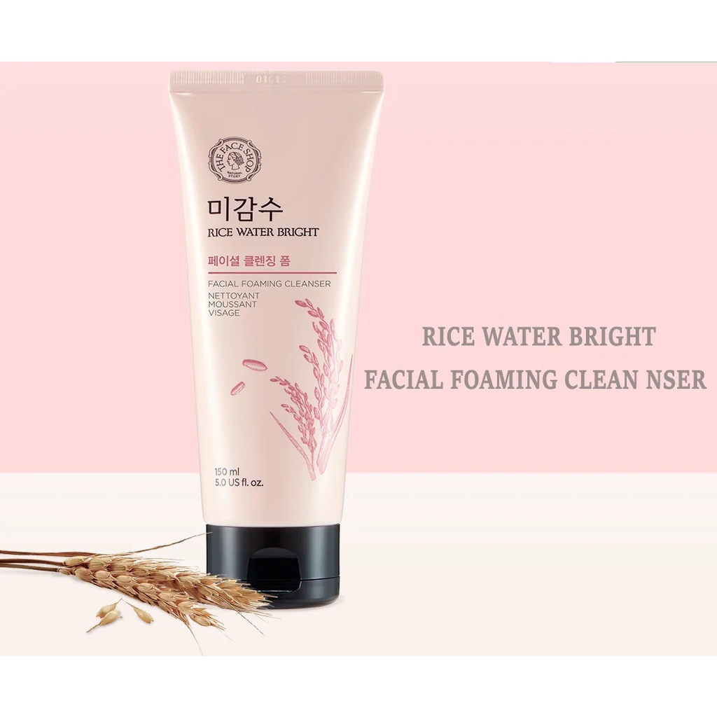 [Hỏa tốc] Sữa rửa mặt làm sáng da TheFaceShop Rice Water Bright Facial Foaming Cleanser