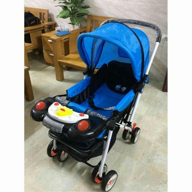 xe đẩy em bé 👶 𝙜𝙖̂́𝙥 𝙜𝙤̣𝙣 đ𝙖 𝙣𝙖̆𝙣𝙜 👶 xe đẩy 2 chiều 3 tư thế QD109, có bàn nhạc, có dây đai an toàn