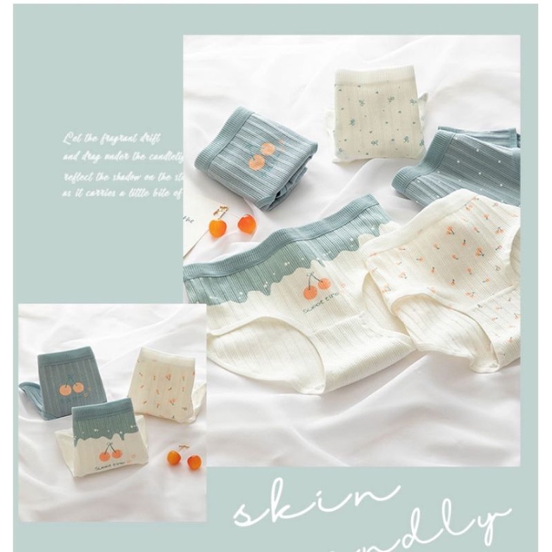 [CHE TÊN 100%] Quần Lót Nữ LMD36 Quần Chíp Cute Cherry Xanh Chất Cotton Quảng Châu Cao Cấp Sexy Xịn Đẹp Lamodu Shop | BigBuy360 - bigbuy360.vn