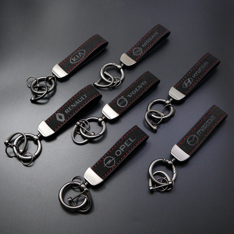 1 Móc Khóa Da Lộn In Logo Xe Hơi BMW Opel Benz VW