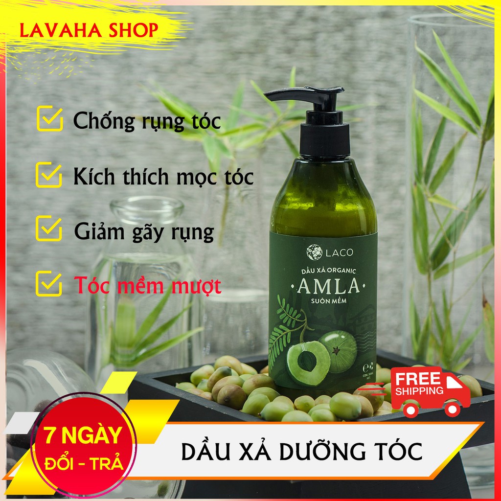 Dầu Xả Siêu Mềm Mượt, Ngăn Rụng Tóc Và Kích Thích Mọc Tóc Laco Organic Amla 300ml - LAVAHA SHOP
