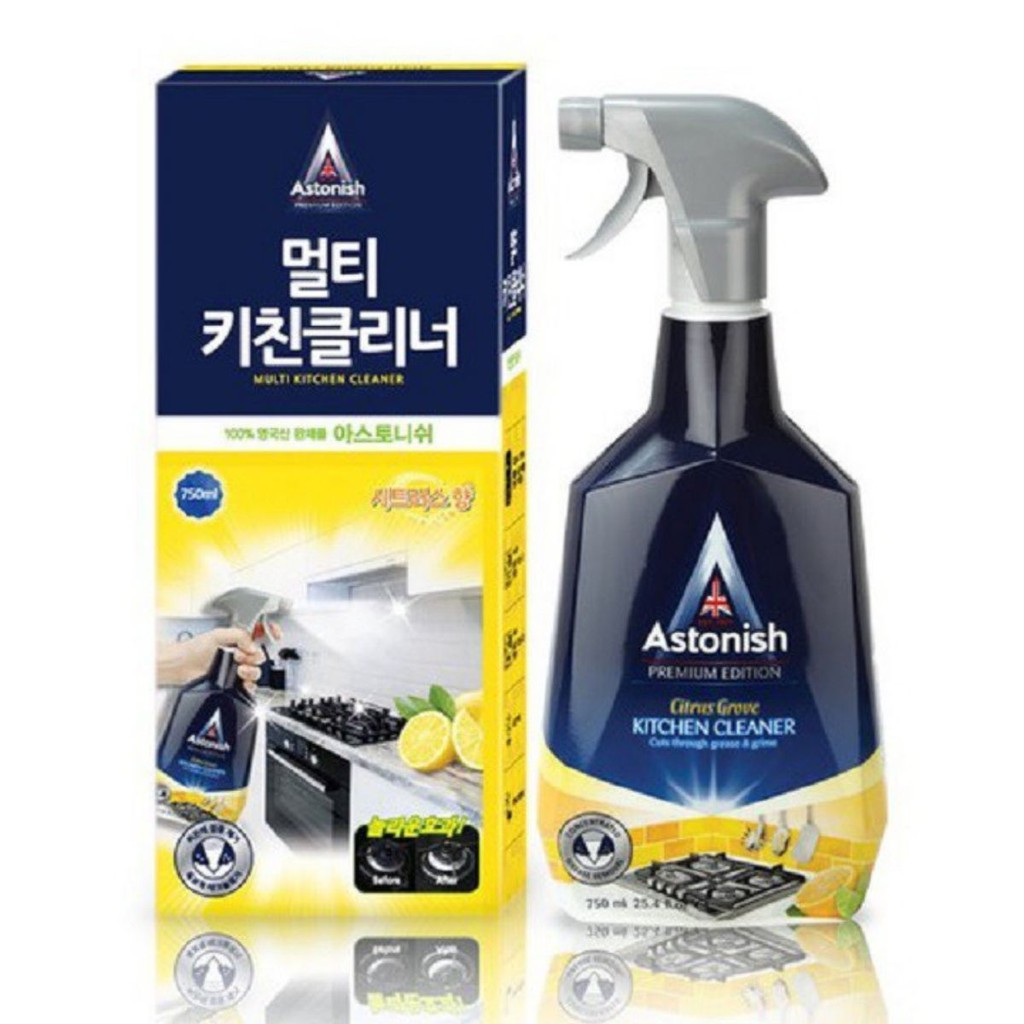 Tẩy dầu mỡ ASTONISH tẩy sạch dầu mỡ cứng đầu trên máy hút mùi, bếp gas, bếp từ, tường bếp, xoong chảo