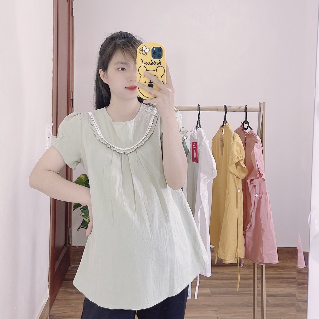 Aó bầu xinh chất đũi nhiều mầu freesize đến 70kg