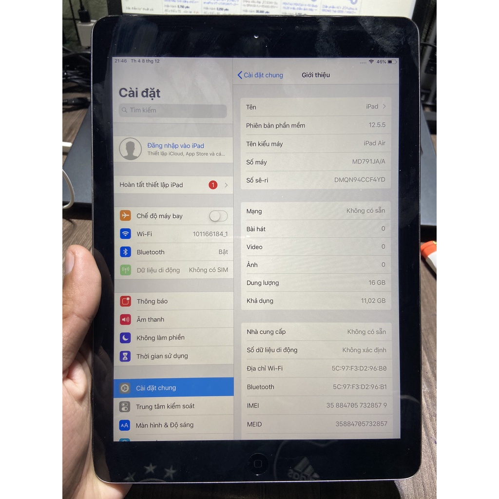 Máy Tính Bảng Air 1 Màn 9.7 Rentina nét chạy full app học tập hiện nay