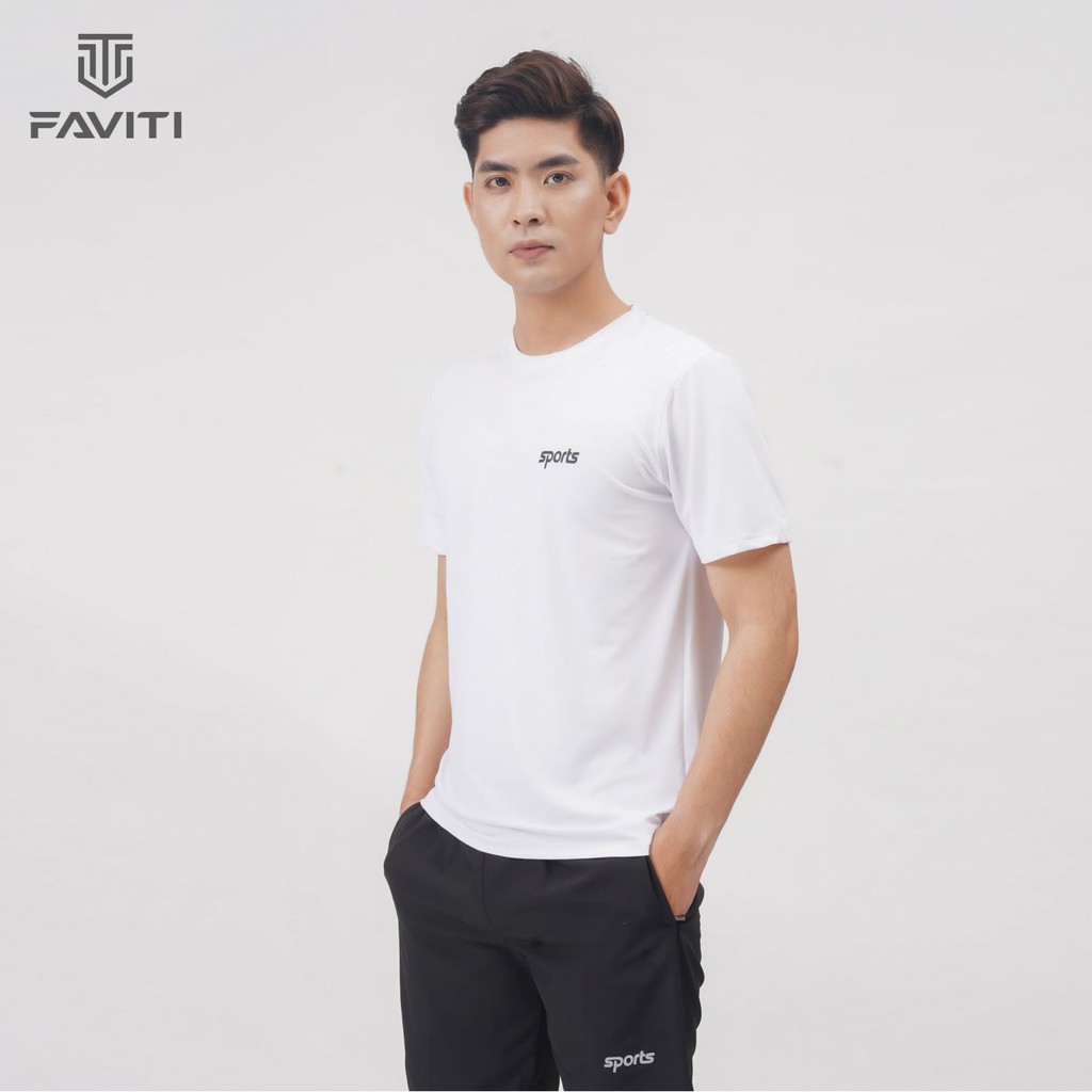 Áo Thể Thao Nam có cổ tròn ngắn tay thun lạnh đẹp cao cấp FAVITI ATT133 | BigBuy360 - bigbuy360.vn