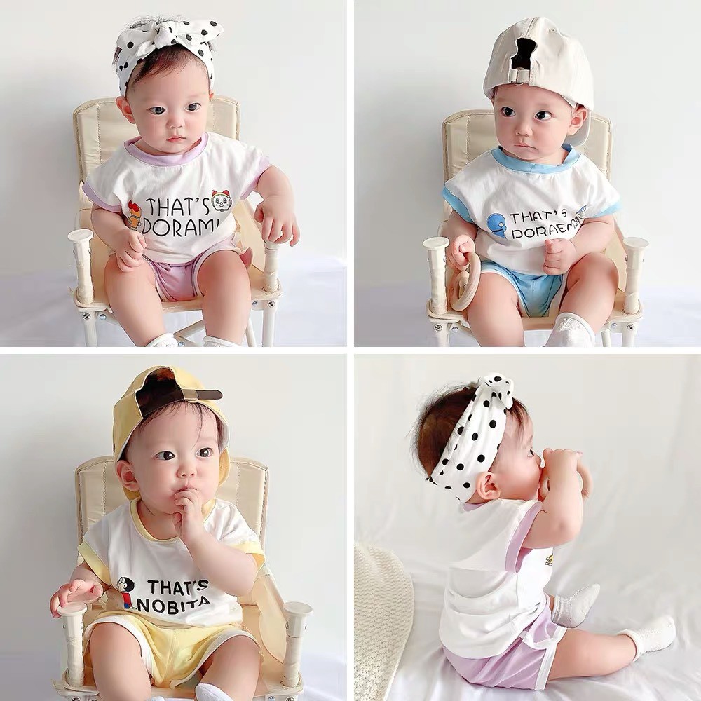Bộ ba lỗ cho bé trai, bé gái nhân vật truyện tranh 8-18kg QATE567