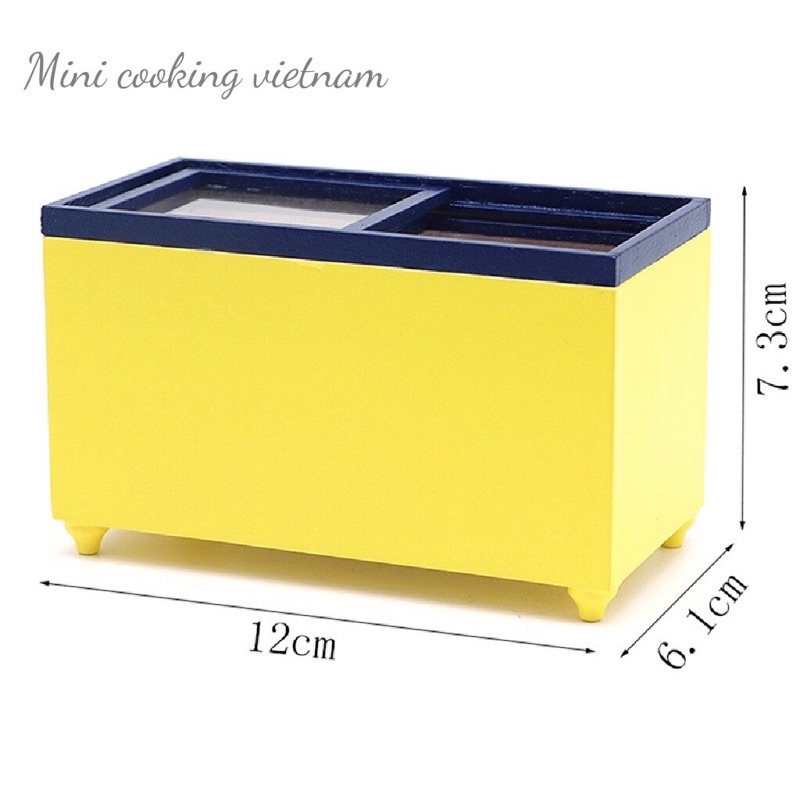 Mô hình tủ lạnh ngang cho nhà búp bê / Mini cooking vietnam