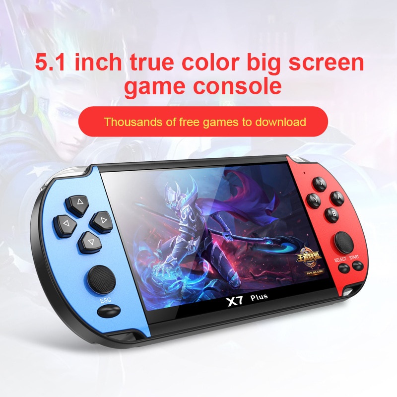 Bộ máy chơi game cầm tay X7 Plus màn hình 5.1 inch 8gb 2300 trò màn hình LCD PSP hỗ trợ xem phim/nghe nhạc/đọc sách