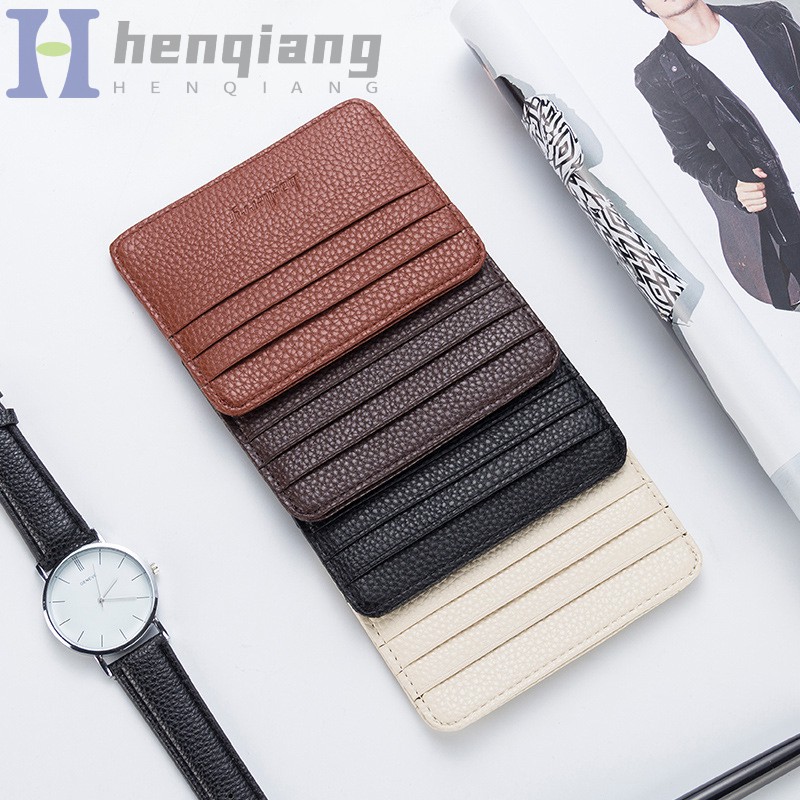 Fashion Women Slim Minimalist Wallet PU Leather Credit Card Holder Short Purse