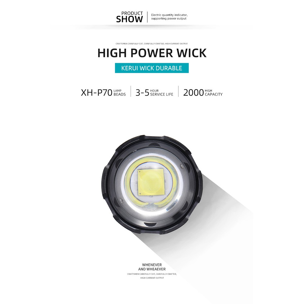 Đèn Pin Siêu Sáng Xhp90 90000 Lumens 5 Chế Độ Tiện Dụng