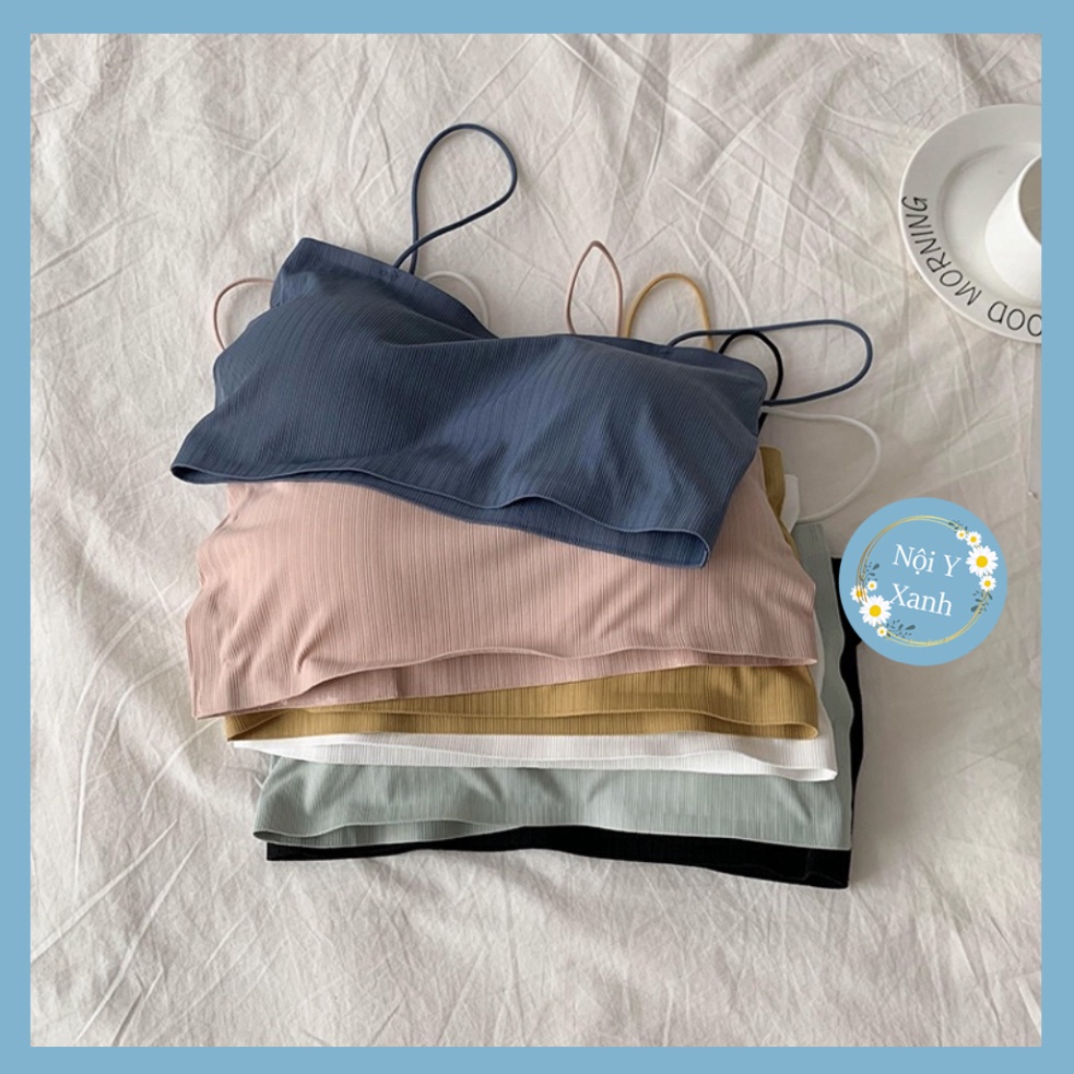 Áo Bra Nữ 2 Dây Mảnh Có Đệm Ngực Trend Mới 709 Nội Y Xanh chất thoáng mát cao cấp
