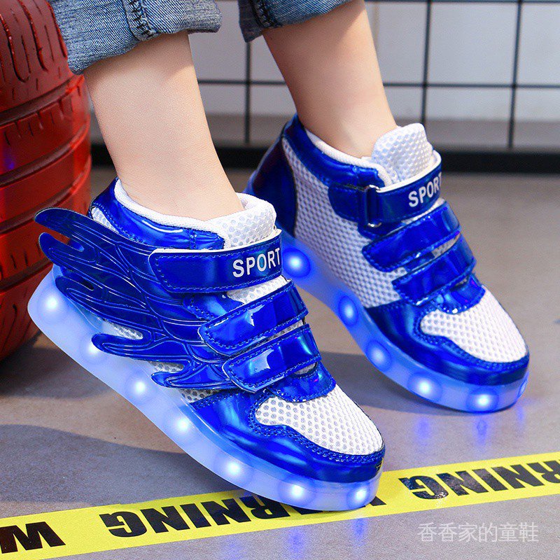Giày Thể Thao Phối Lưới Có Đèn Phát Sáng Nhiều Màu Sắc Thời Trang Xuân Hè Cho Bé Trai Và Gái bXQ2