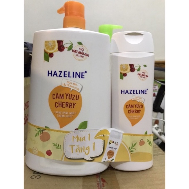 SỮA TẮM HAZELINE 1200ml tặng kèm chai nhỏ 300ml - tăng túi vải canvas thời trang giá rẻ