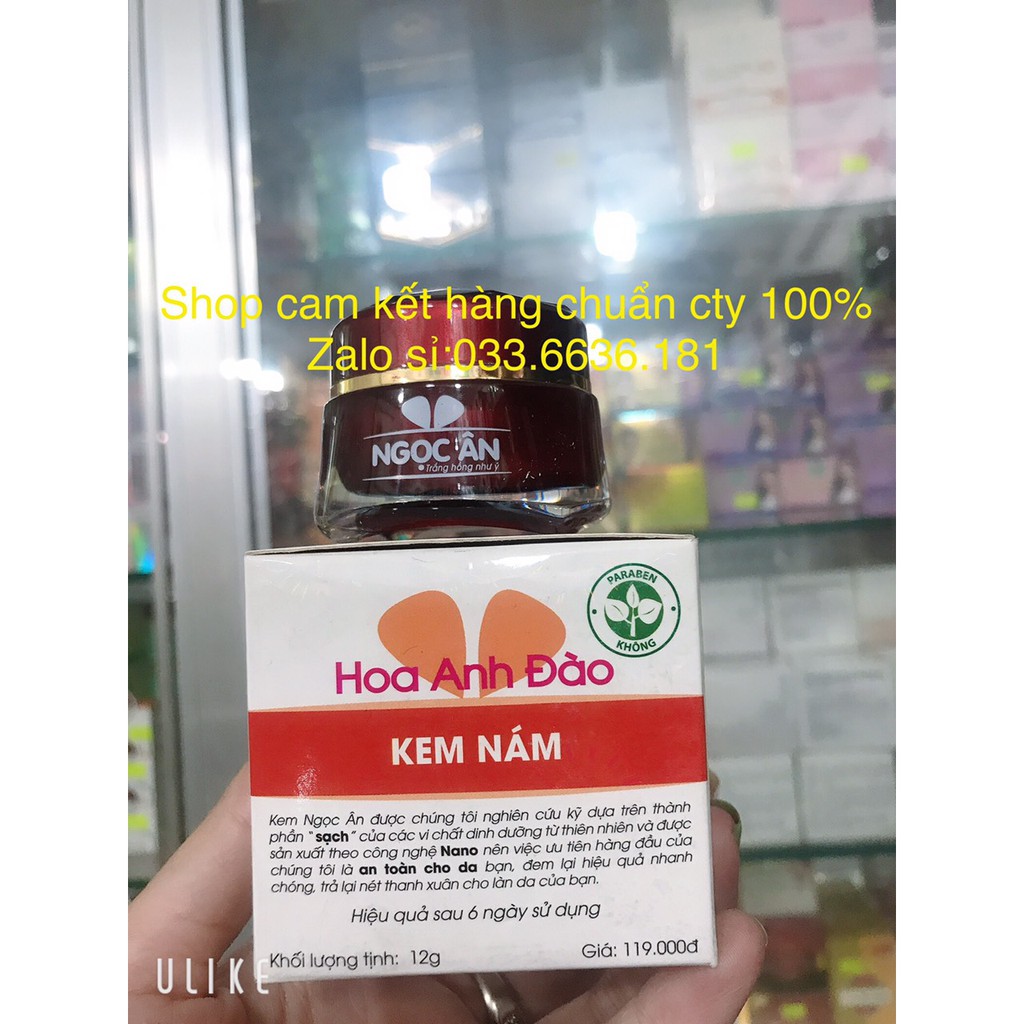 [chuẩn hàng cty 100%] kem NGỌC ÂN nám-trắng da 12g ( hủ màu đỏ)