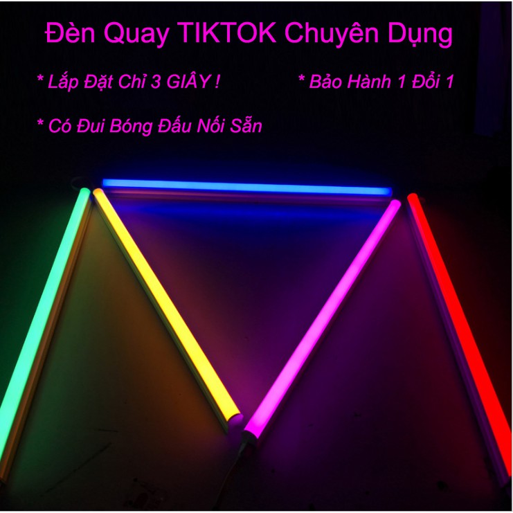 Đèn LED neon Tuýp LED thanh màu T5 Liền Máng Dài 60 cm, Màu Xanh lá, xanh dương, hồng, đỏ (Quay Tiktok)