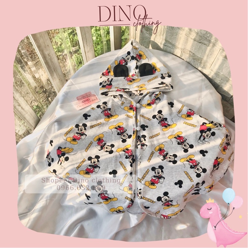 áo choàng chống nắng cho bé trai cotton dáng cánh dơi DINO