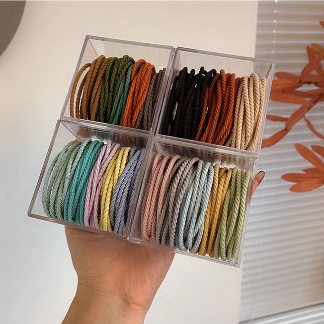 Set 50 dây thun cột tóc nhiều màu sắc