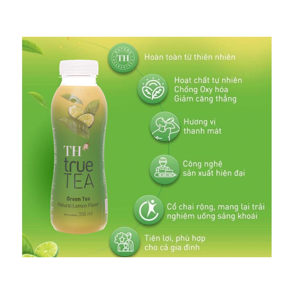 Chai trà TH TRUE TEA 350ml VỊ Chanh/ Ô long