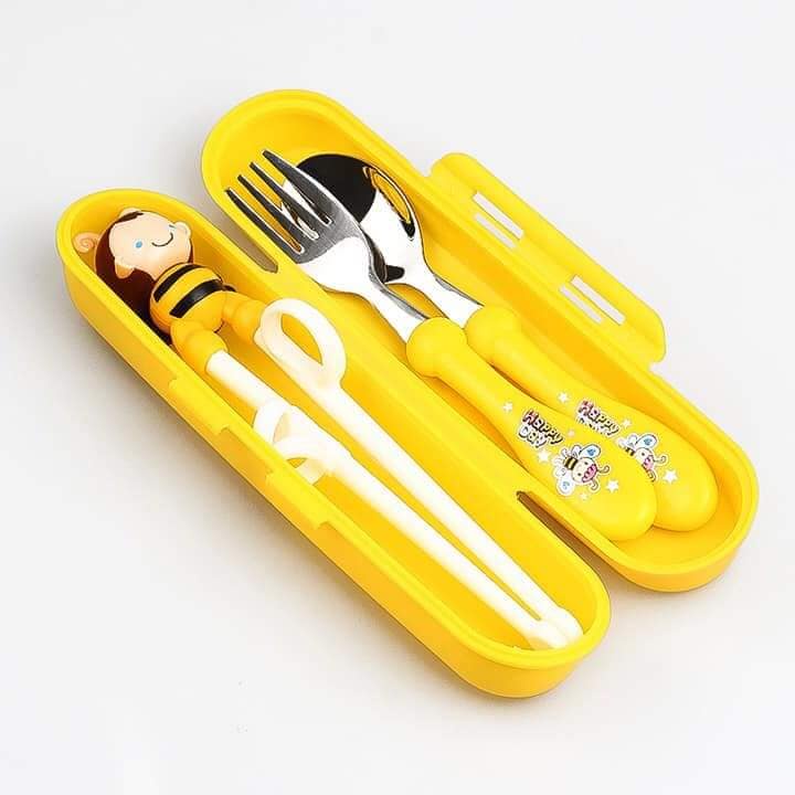 Set Đũa, Thìa, Dĩa, Hình Con Ong Ngộ Nghĩnh Cho Bé