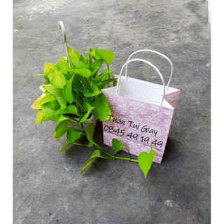 Túi giấy có quai in hoa văn