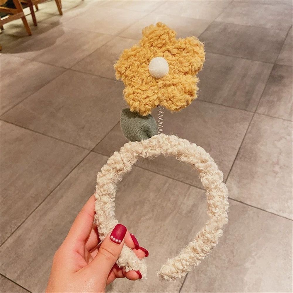 Băng Đô Cài Tóc Vải Len Đính Hoa Dễ Thương Thời Trang Cho Nữ