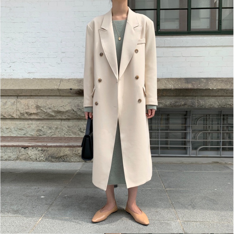 Áo Khoác Mangto Nữ Dáng Dài 🦋 Áo Măng Tô Kaki Lót Lụa 2 Lớp Cúc Cài Cổ Bẻ LONA CLOTHES | BigBuy360 - bigbuy360.vn