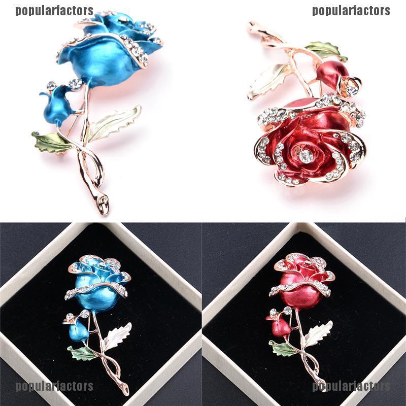 (MớI) Ghim GàI ÁO HìNh Hoa HồNg ĐíNh Đá Sang TrọNg