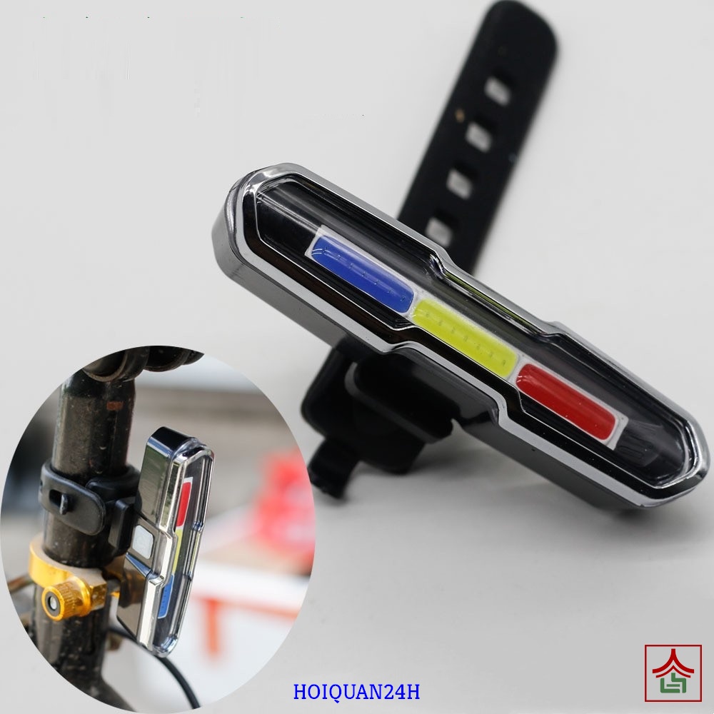 Đèn Báo Hiệu Đỏ Xanh Trắng Gắn Xe Đạp, Xe Máy