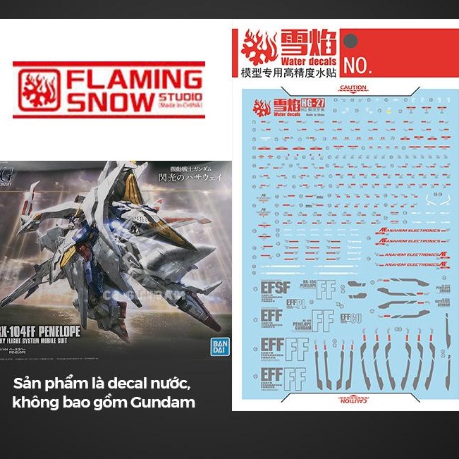 PHỤ KIỆN DECAL NƯỚC FRAMING SNOW HG PENELOPE MÔ HÌNH LẮP RÁP GUNDAM