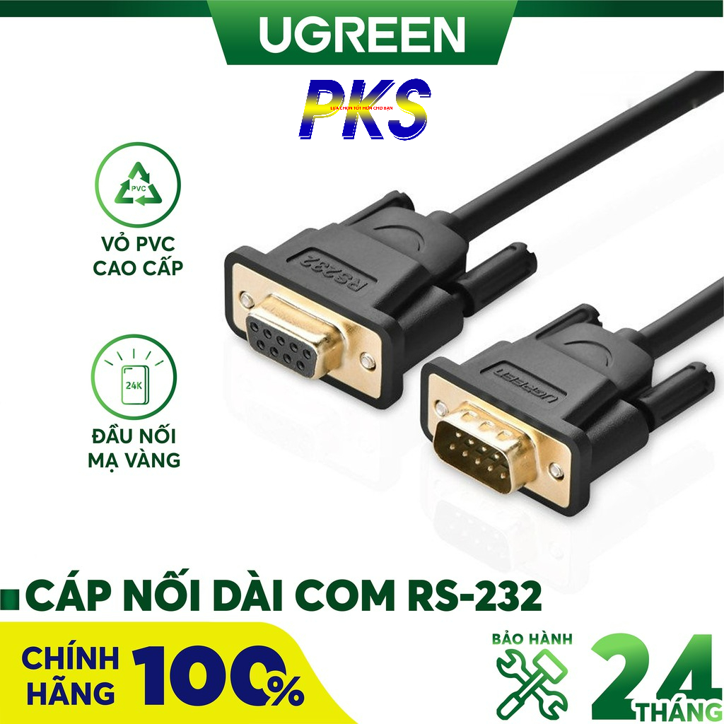 Cáp nối dài COM RS232 dài 2M Ugreen 20146 cao cấp DB101