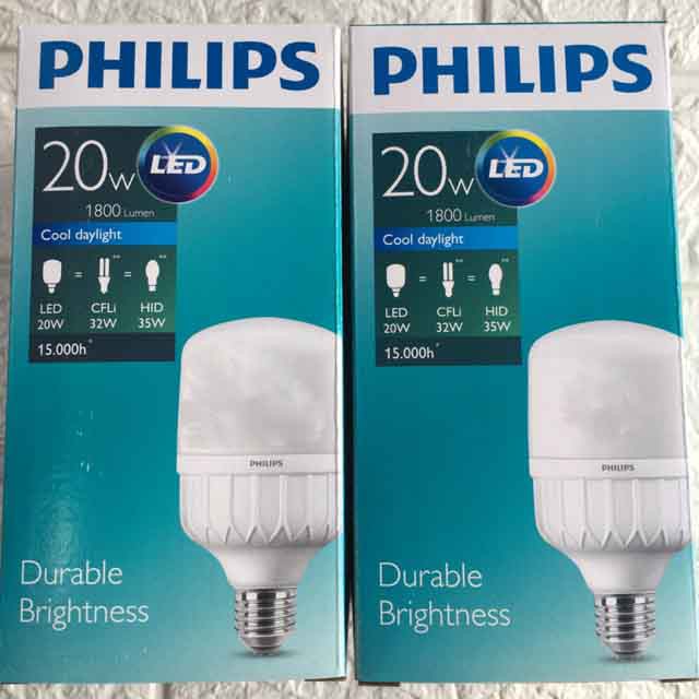 Bóng Đèn Philips LEDbulb Trụ 20W-22W Chuẩn Đuôi E27 Độ Sáng 1800Lm  Tiết kiệm 50% Điên Năng  Bảo Hành 2 Năm (1 Đổi 1)