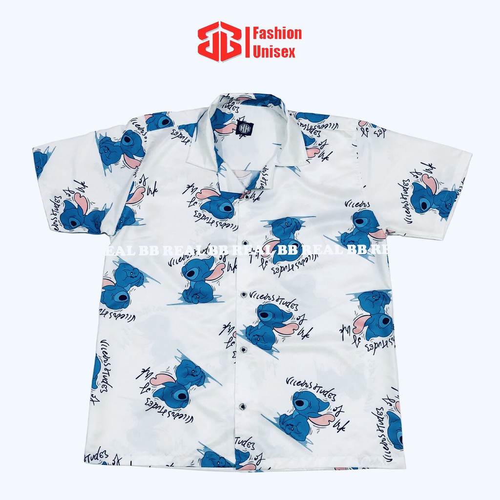 ÁO SƠ MI Tay Ngắn Họa Tiết Dễ Thương DRG Tay Lỡ FORM UNISEX - BB REAL
