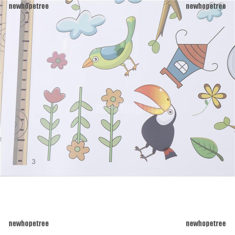 Miếng Dán Tường Hình Động Vật Đo Chiều Cao Cho Bé