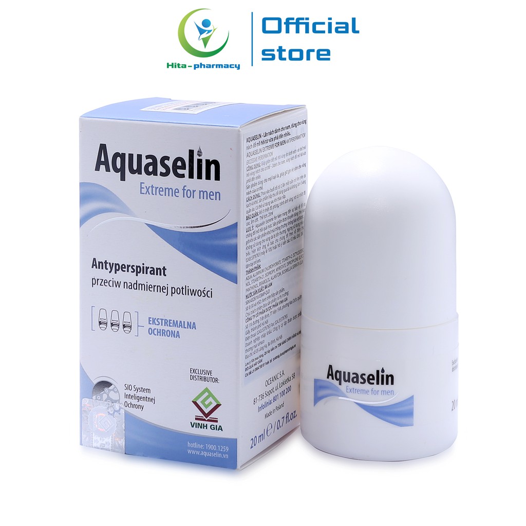 Lăn khử mùi cho nam Aquaselin Extreme For Men Chai 20ml | BigBuy360 - bigbuy360.vn