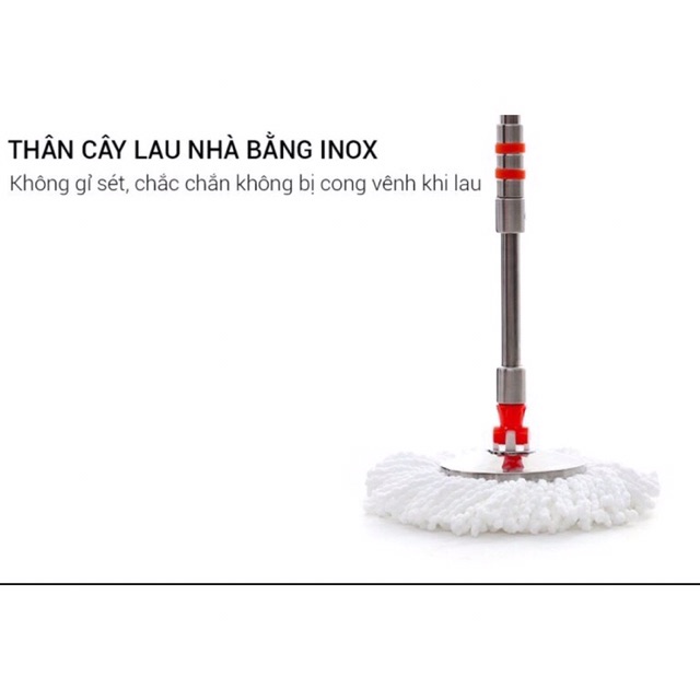 Bộ cây lau nhà thông minh Inox 360 Oday Spin Mop cao cấp Thái Lan