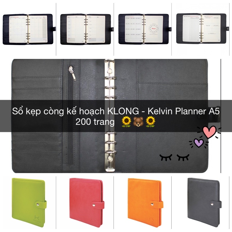 Sổ kẹp còng kế hoạch Kelvin Planner A5 200 trang - KLONG MS: 662
