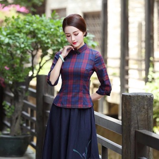 Áo sườn xám tay lỡ PMS55