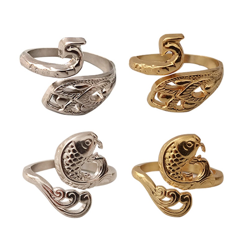 Nhẫn đeo tay kim loại hình chim công