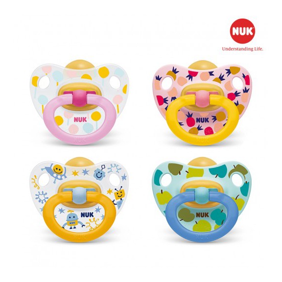 [CÓ BÁN LẺ] Bộ 2 Ti Giả NUK Happykids Cho Bé Sơ Sinh 0-6M 6-18M