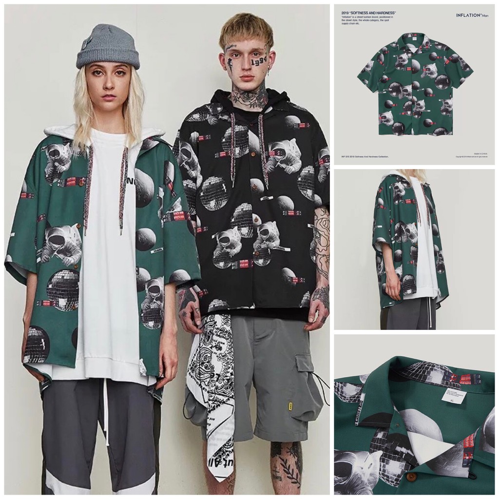 ÁO SƠ MI CỘC TAY UNISEX OVERSIZED LẺ SIZE INF-ALL | BigBuy360 - bigbuy360.vn