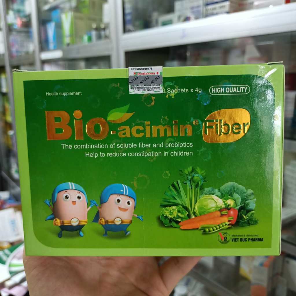 Bio-acimin Fiber hộp 30 gói bổ sung chất xơ