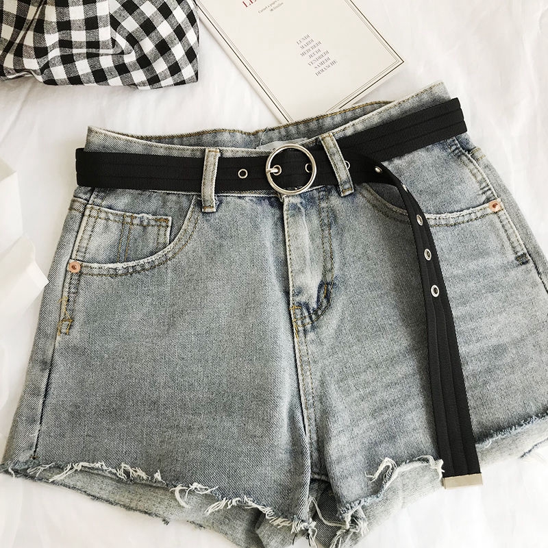 Thắt Lưng Canvas Phối Khóa Tròn Thời Trang Cho Nữ