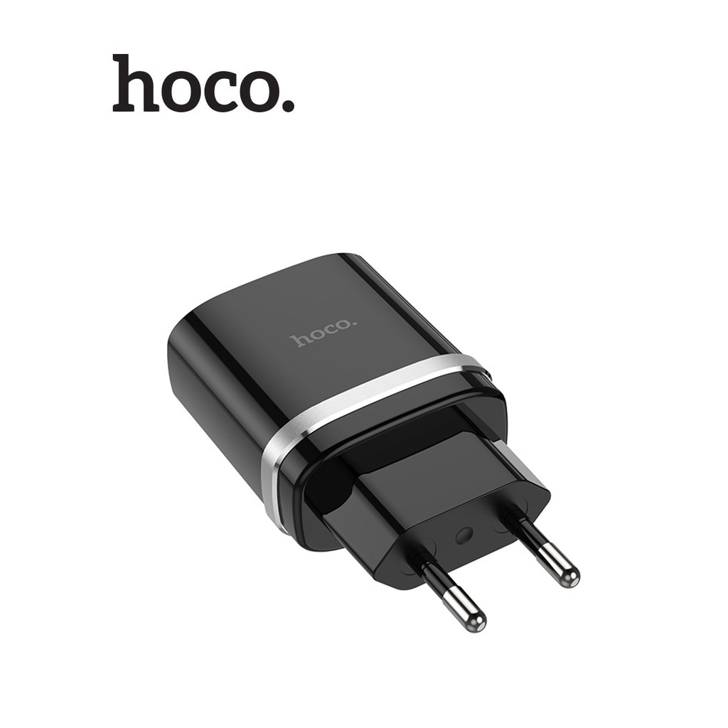 Củ sạc nhanh 18W Hoco C12Q chuôi tròn 1 cổng USB đèn Led chất liệu PC chống cháy hỗ trợ QC3.0