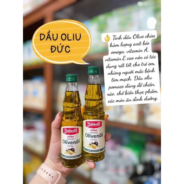 [6m+] Dầu Oliu Brandle Vita Đức 100ml cho bé ăn dặm