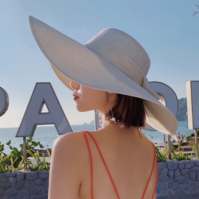 Mũ Cói Rộng Vành Che Nắng Thời Trang Đi Biển Mùa Hè Cho Nữ
