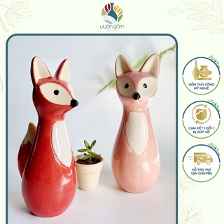 Tượng gốm sứ Cáo decor trang trí nhà cửa, tiểu cảnh Vườn Gốm - The Garden
