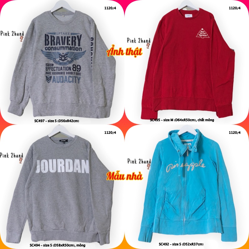Áo Sweater nữ, nam 2hand, chất dày, size XL/XXL - 2612-3