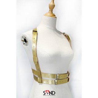 Đai Ngực Da 2 Dây Bụng Khoen Inox (video kèm ảnh thật)