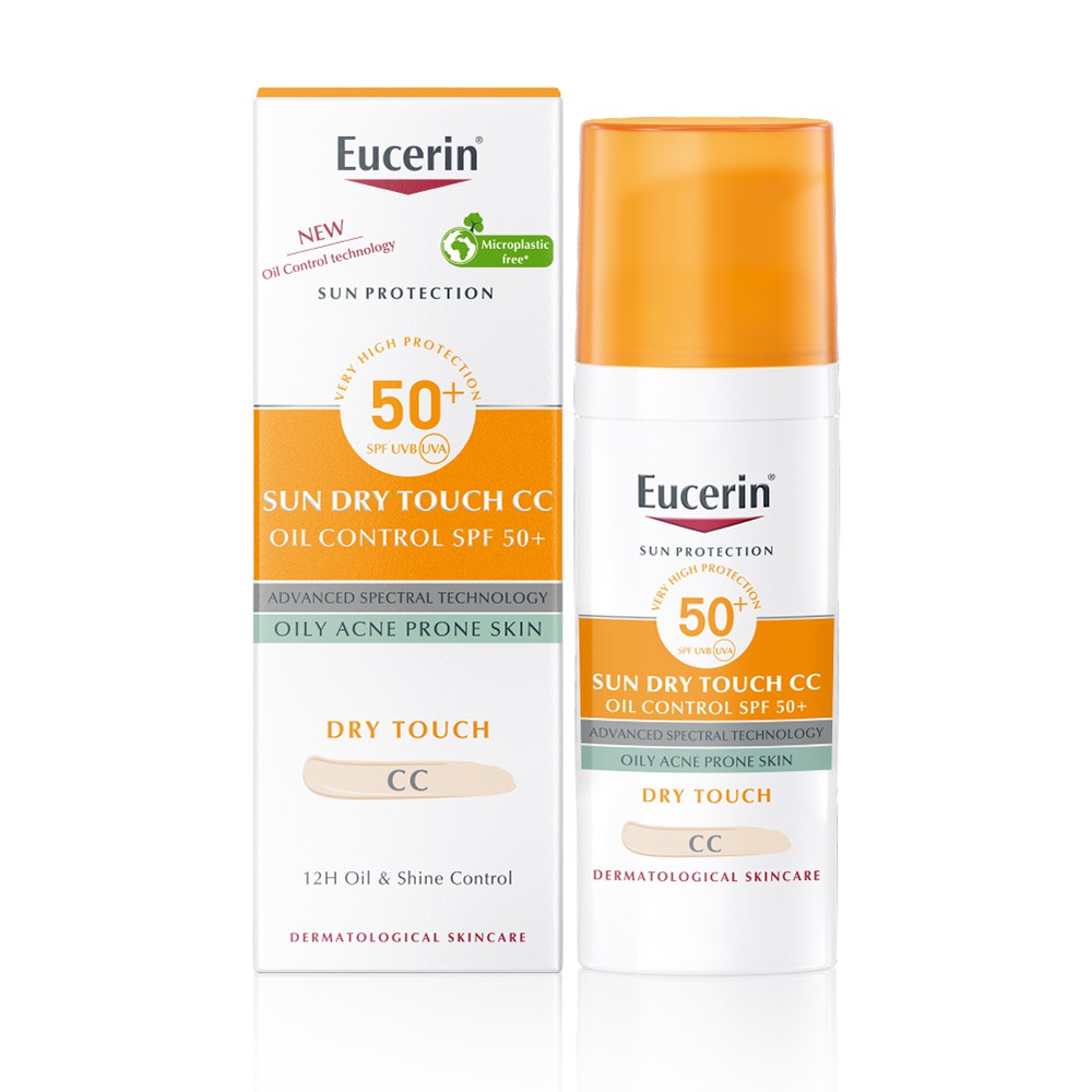 Kem chống nắng kiềm dầu, có màu Eucerin Sun Dry Touch CC Oil Control SPF50+ 50ml