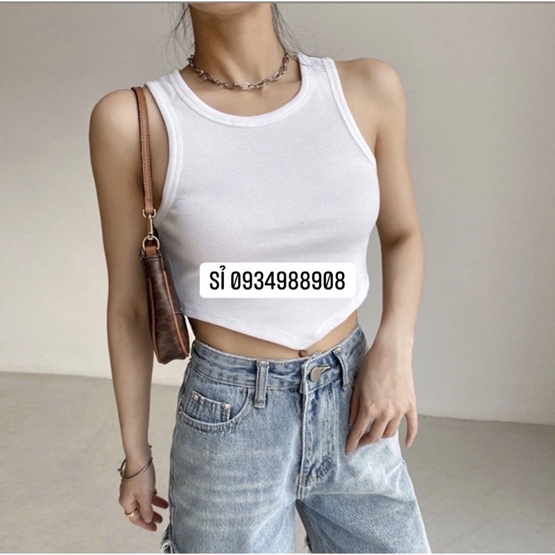 (như hình ) Áo ba lỗ nữ  lai nhọn from croptop , áo thun nữ sexy chất vải thun gân cao cấp thời trang H.n.m store